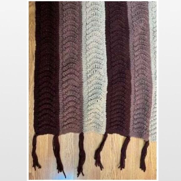 Vintage Hand Crochet Striped Home Blanket - Picture 8 of 15